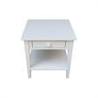 International Concepts Spencer White Wood End Table in White