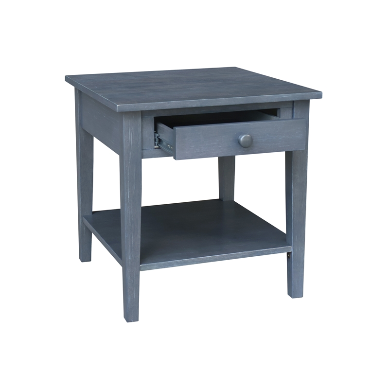 International Concepts Spencer Gray Wood End Table