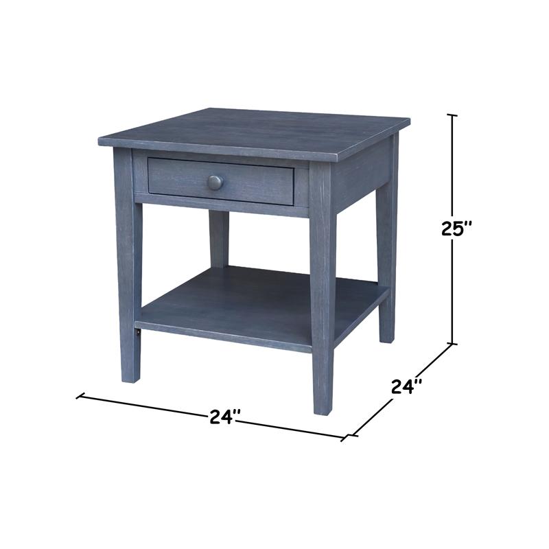International Concepts Spencer Gray Wood End Table