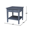 International Concepts Spencer Gray Wood End Table