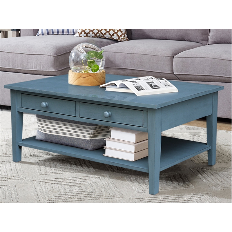 International Concepts Spencer Blue Wood Coffee Table