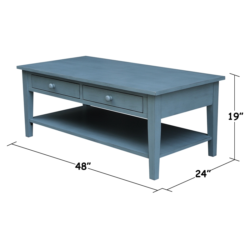 International Concepts Spencer Blue Wood Coffee Table
