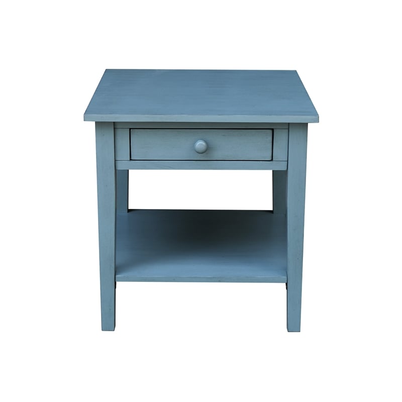 International Concepts Spencer Blue Wood End Table