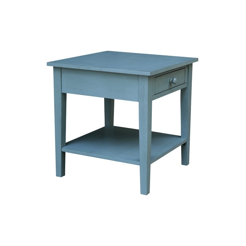 International Concepts Spencer Blue Wood End Table