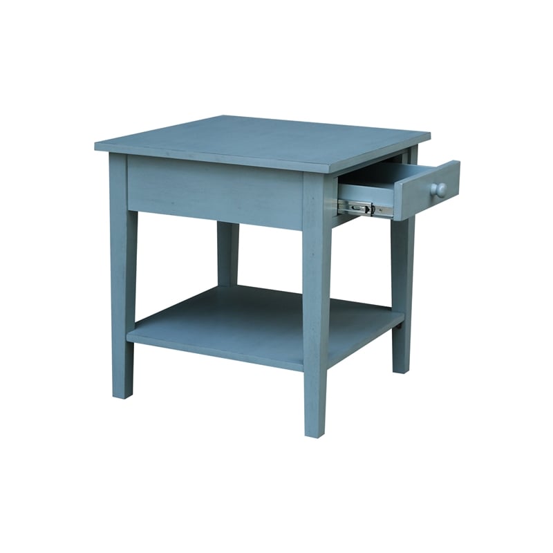 International Concepts Spencer Blue Wood End Table