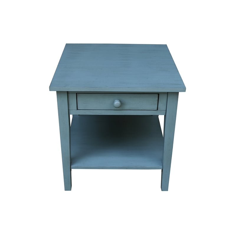 International Concepts Spencer Blue Wood End Table