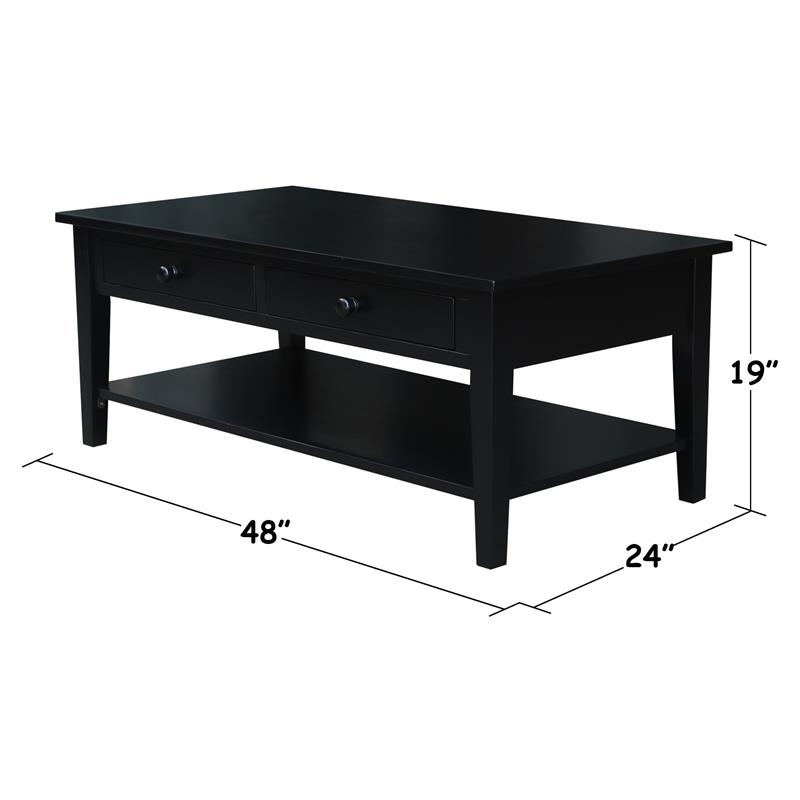 International Concepts Spencer Black Wood Coffee Table