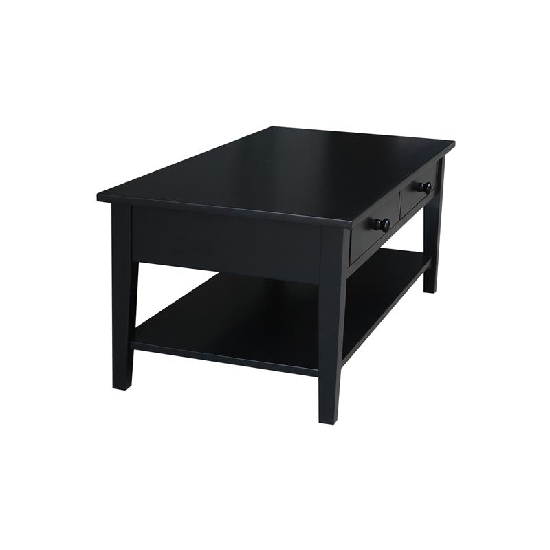 International Concepts Spencer Black Wood Coffee Table