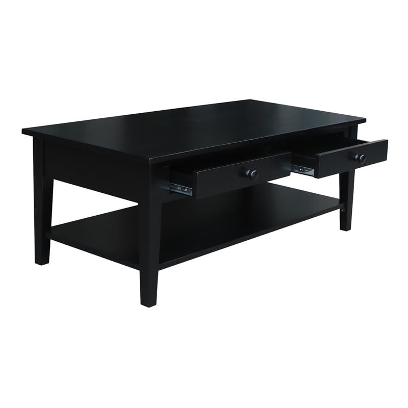 International Concepts Spencer Black Wood Coffee Table