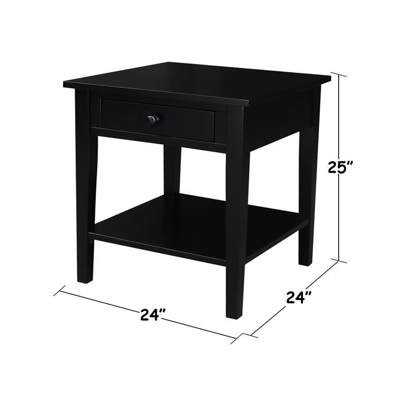 International Concepts Spencer Black Wood End Table