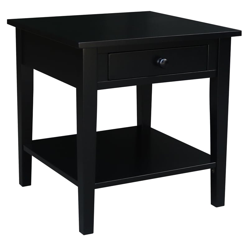 International Concepts Spencer Black Wood End Table