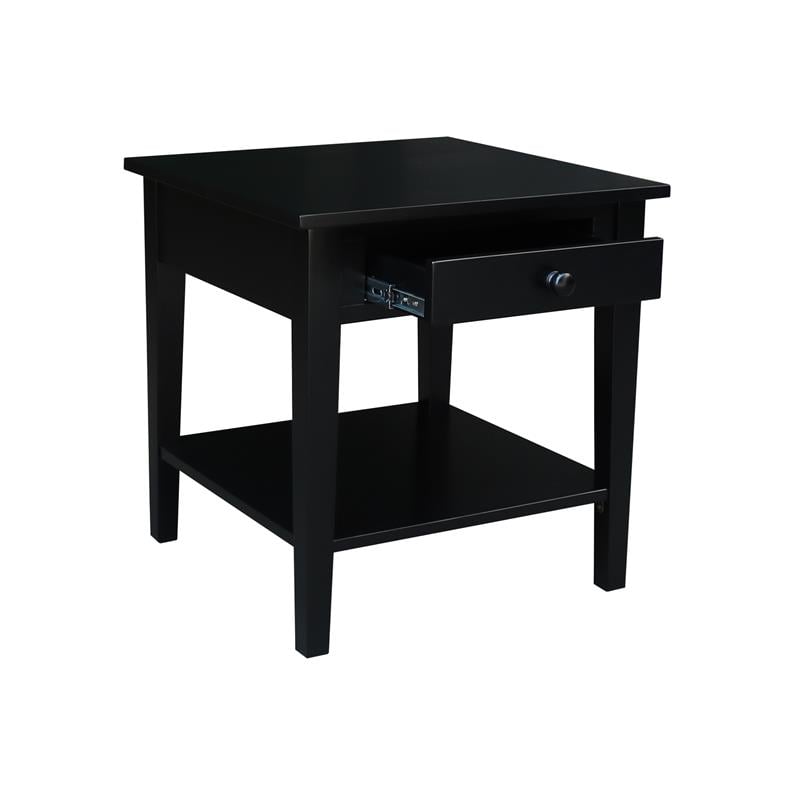 International Concepts Spencer Black Wood End Table