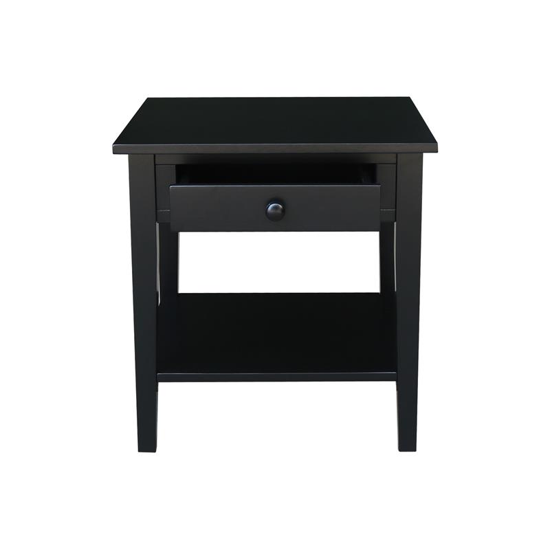 International Concepts Spencer Black Wood End Table