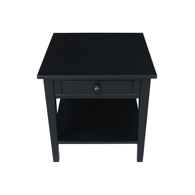 International Concepts Spencer Black Wood End Table