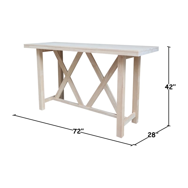 International Concepts Bar Height Natural Unfinished Wood Table