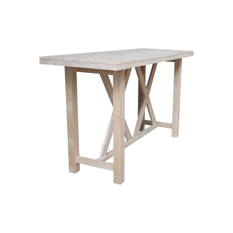 International Concepts Bar Height Natural Unfinished Wood Table