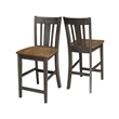 San Remo Solid Wood CounterHeight Stool in Hickory/Washed Coal