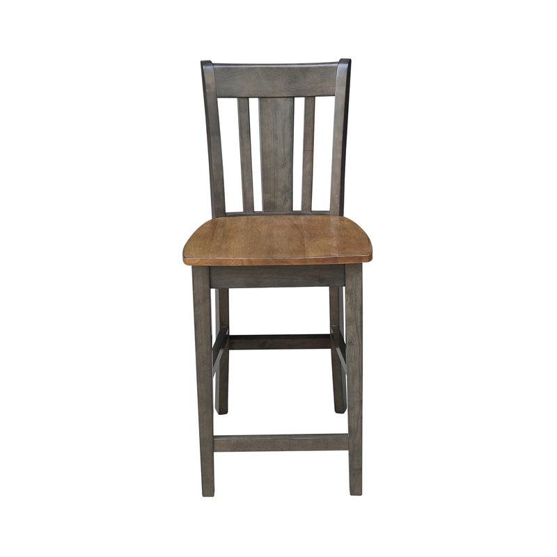 San Remo Solid Wood CounterHeight Stool in Hickory/Washed Coal