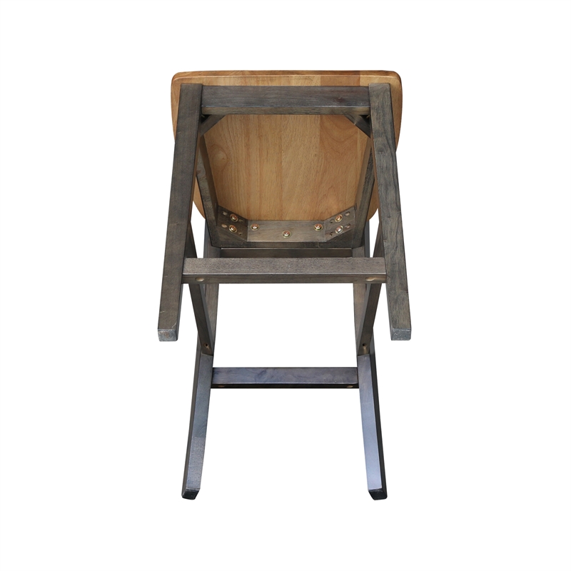 San Remo Solid Wood CounterHeight Stool in Hickory/Washed Coal