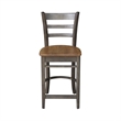 Emily Solid Wood CounterHeight Stool in Hickory/Washed Coal
