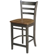 Emily Solid Wood CounterHeight Stool in Hickory/Washed Coal
