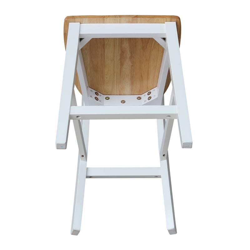 International Concepts San Remo Solid Wood CounterHeight Stool in White/Natural