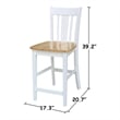International Concepts San Remo Solid Wood CounterHeight Stool in White/Natural
