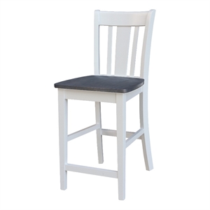 San Remo Solid Wood CounterHeight Stool in White and Heather Gray
