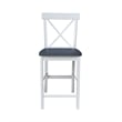 X-back Solid Wood CounterHeight Stool in White and Heather Gray