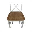 X-back Solid Wood Bar Height Stool in Distressed Hickory/Stone