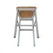 X-back Solid Wood Bar Height Stool in Distressed Hickory/Stone