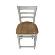 Emily Solid Wood CounterHeight Stool in Distressed Hickory/Stone
