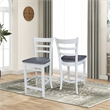 Emily Solid Wood CounterHeight Stool in White and Heather Gray