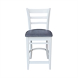 Emily Solid Wood CounterHeight Stool in White and Heather Gray
