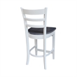 Emily Solid Wood CounterHeight Stool in White and Heather Gray