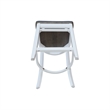 Emily Solid Wood CounterHeight Stool in White and Heather Gray