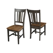 San Remo Solid Wood Splatback Chair - Set of 2 Chairs in Hickory/Washed Coal