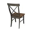 X-Back Chair With Solid Wood Seat  - Set of 2 Chairs in Hickory/Washed Coal