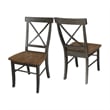 X-Back Chair With Solid Wood Seat  - Set of 2 Chairs in Hickory/Washed Coal