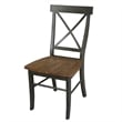 X-Back Chair With Solid Wood Seat  - Set of 2 Chairs in Hickory/Washed Coal