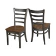 Emily Solid Wood Side Chair - Set of 2 Chairs in Hickory/Washed Coal