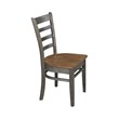 Emily Solid Wood Side Chair - Set of 2 Chairs in Hickory/Washed Coal