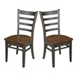 Emily Solid Wood Side Chair - Set of 2 Chairs in Hickory/Washed Coal