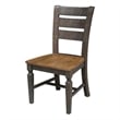 Vista Solid Wood Ladderback Chair - Set of 2 Chairs in Hickory/Washed Coal