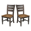 Vista Solid Wood Ladderback Chair - Set of 2 Chairs in Hickory/Washed Coal