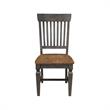 Vista Solid Wood Slat Back Chair - Set of 2 Chairs in Hickory/Washed Coal