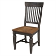 Vista Solid Wood Slat Back Chair - Set of 2 Chairs in Hickory/Washed Coal