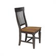 Vista Solid Wood Slat Back Chair - Set of 2 Chairs in Hickory/Washed Coal