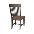 Vista Solid Wood Slat Back Chair - Set of 2 Chairs in Hickory/Washed Coal