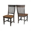 Vista Solid Wood Slat Back Chair - Set of 2 Chairs in Hickory/Washed Coal